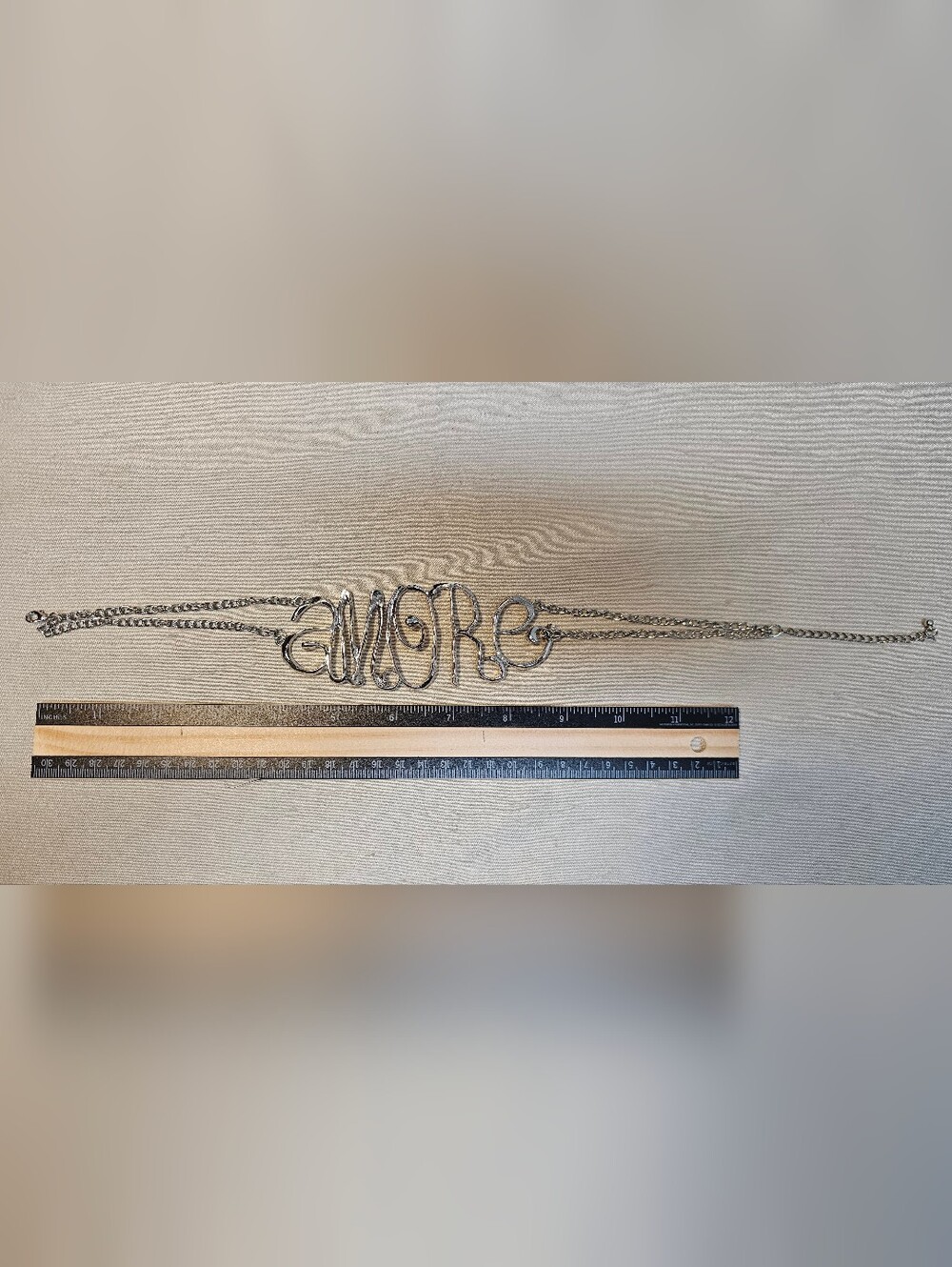 AMORE Script Silver Statement Choker - Picture 7 of 7